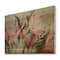 Designart - Retro Alstroemeria Flower - Traditional Print on Natural Pine Wood